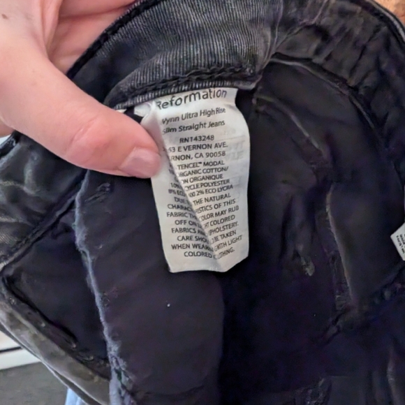 Reformation brand ultra high rise slim straight jeans - Picture 4 of 4